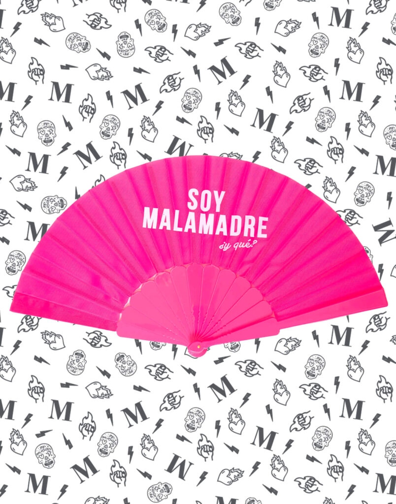 Abanico rosa Soy Malamadre - Imagen 2