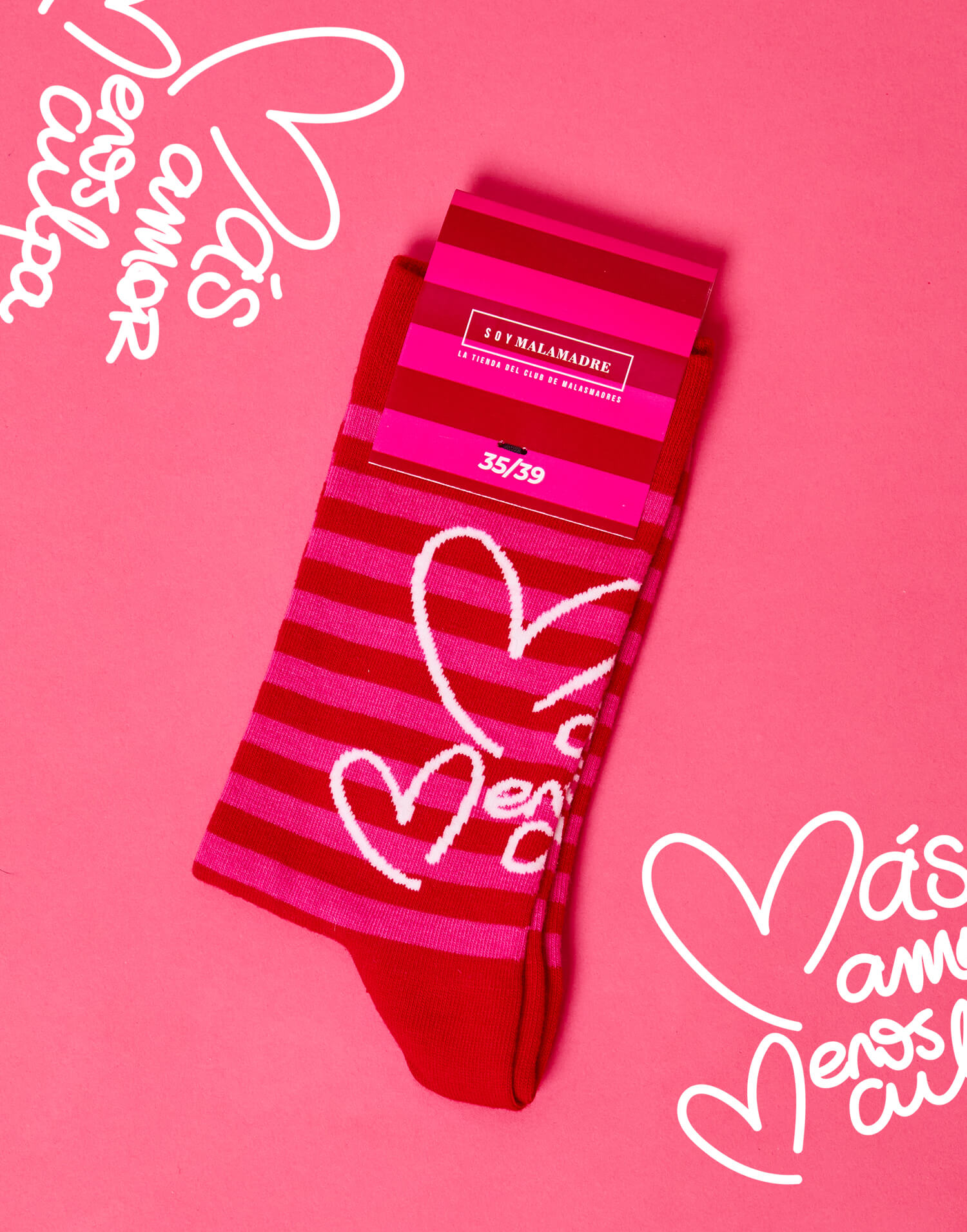 Calcetines rayas rojas menos culpa