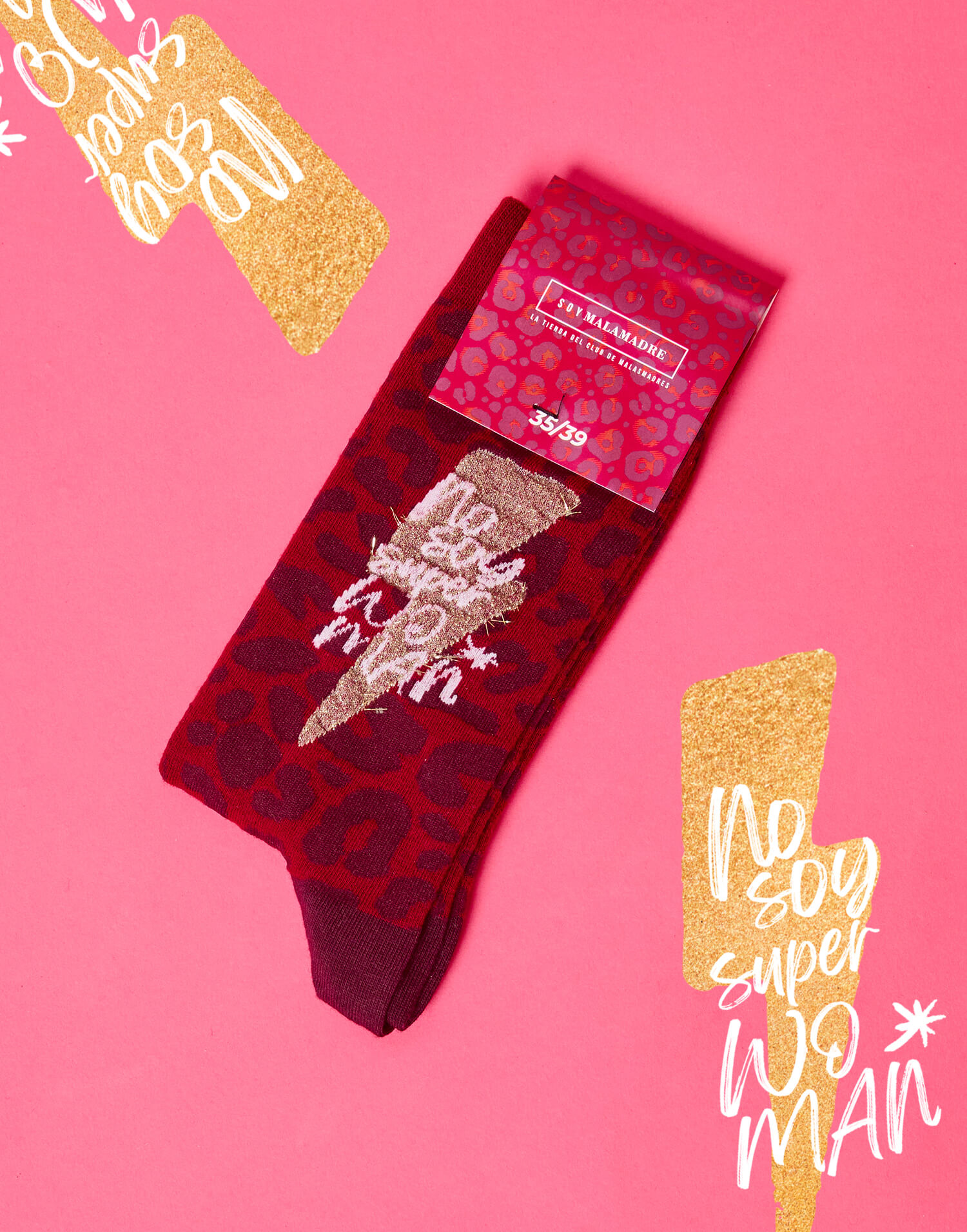 Calcetines animal print no soy superwoman