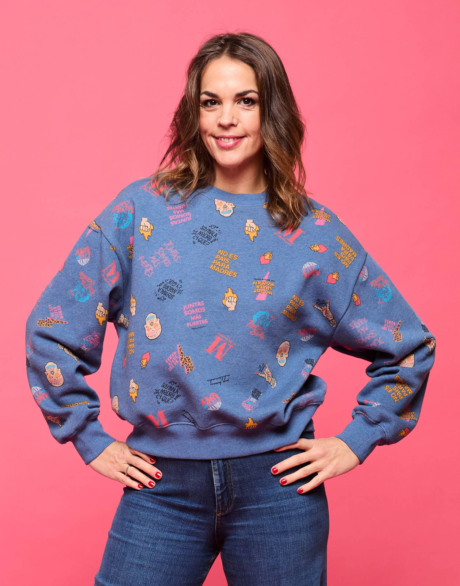 Sudadera azul iconos