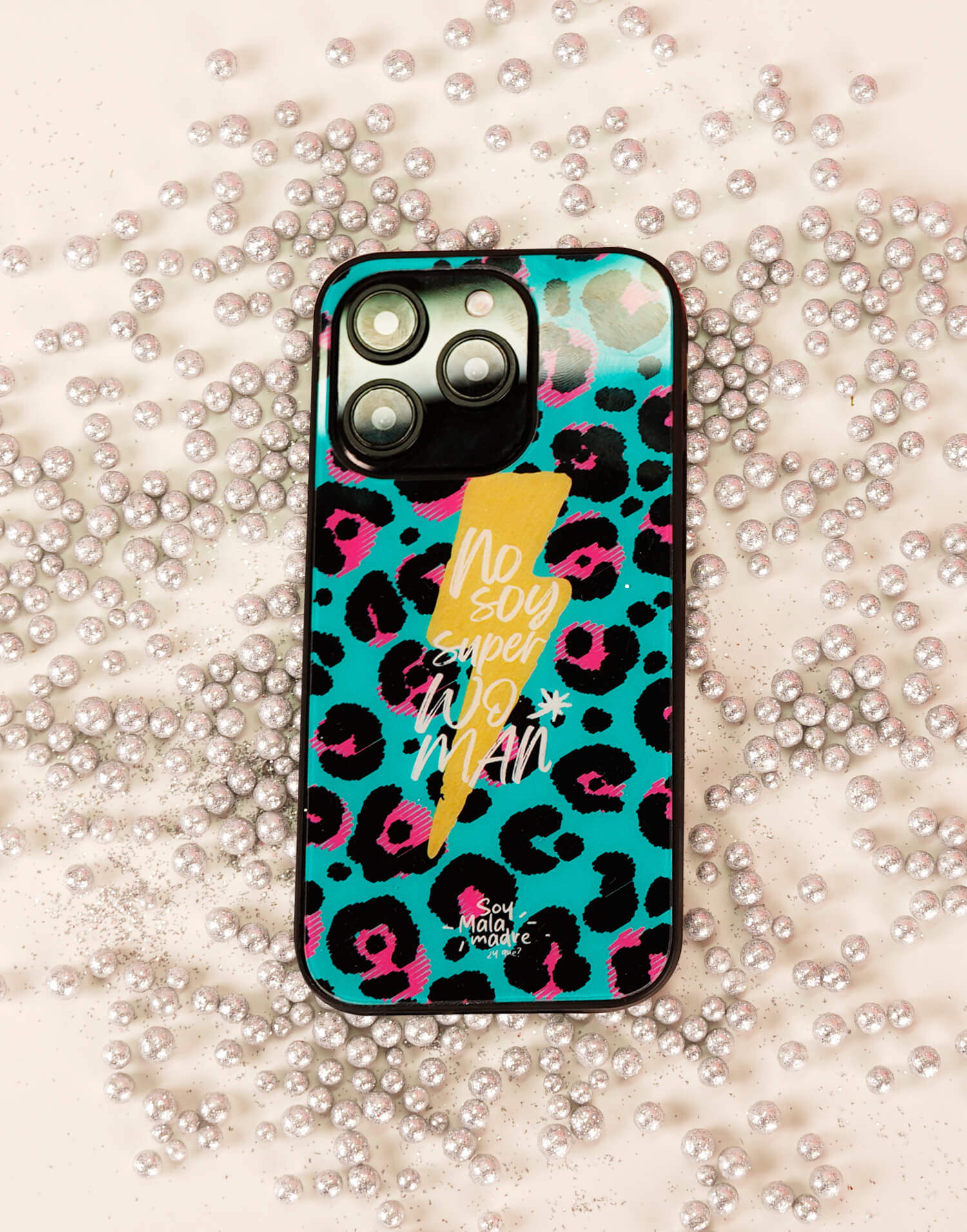 Carcasa turquesa animal print no soy superwoman
