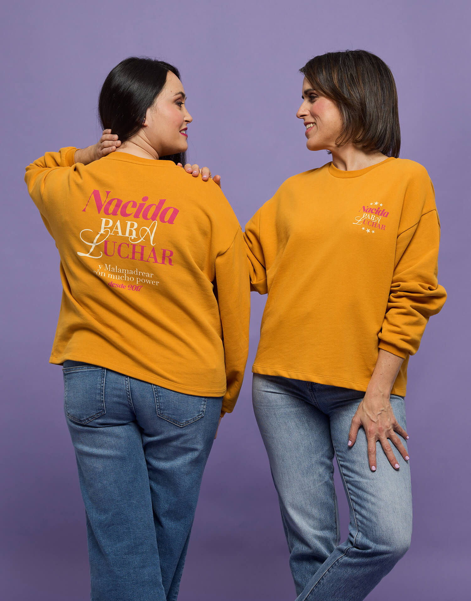 Sudadera mostaza nacida para luchar