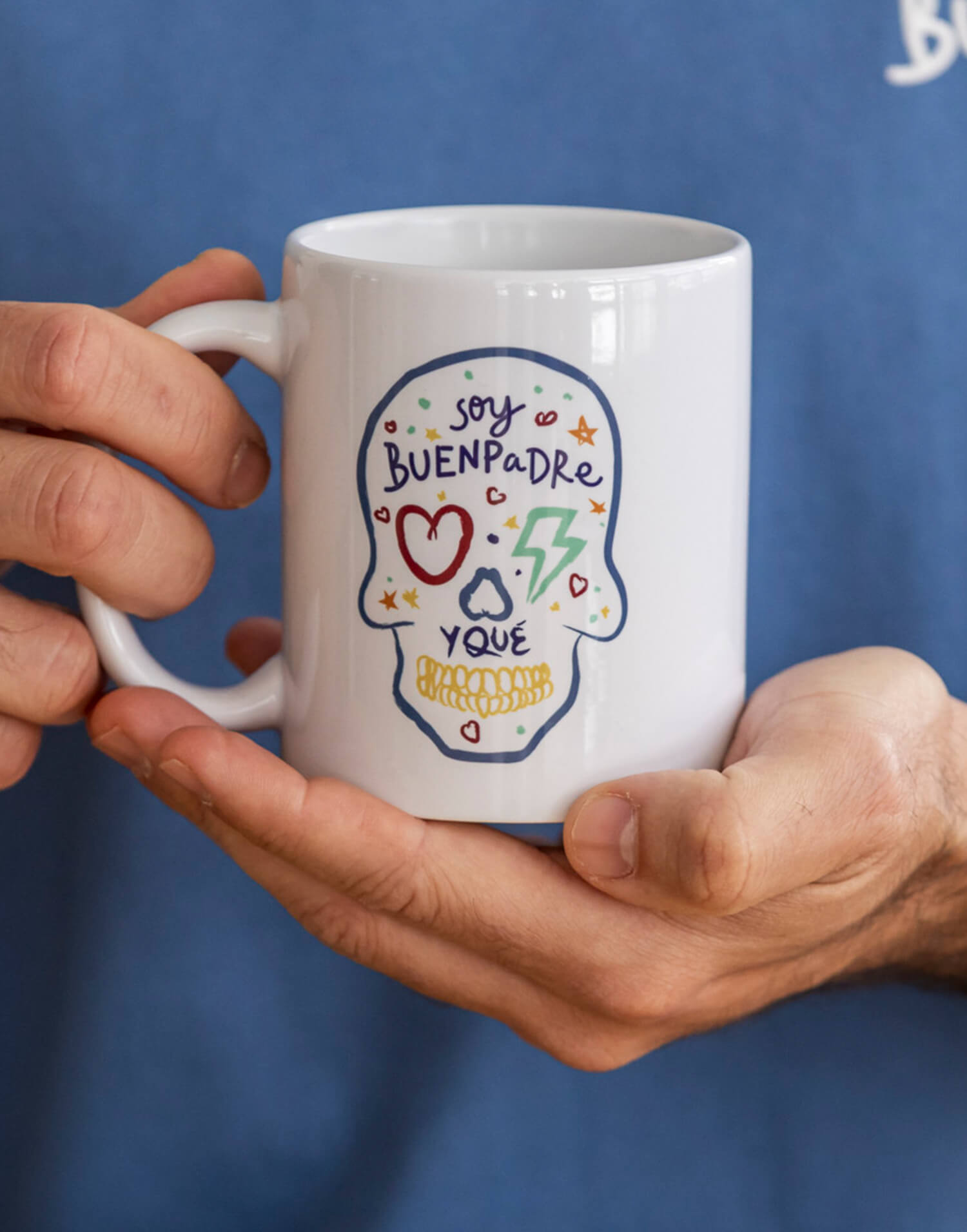 Taza blanca calavera buenpadre