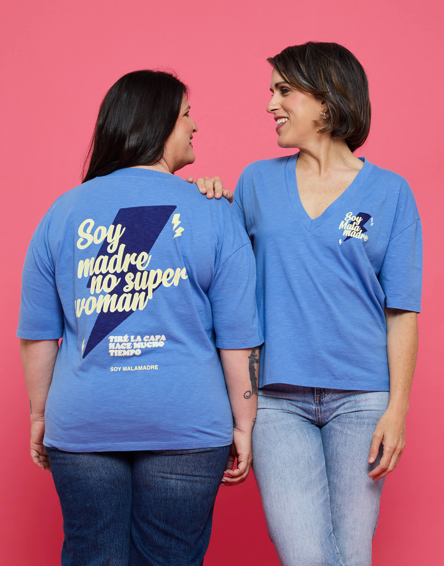 Camiseta azul de pico no soy superwoman