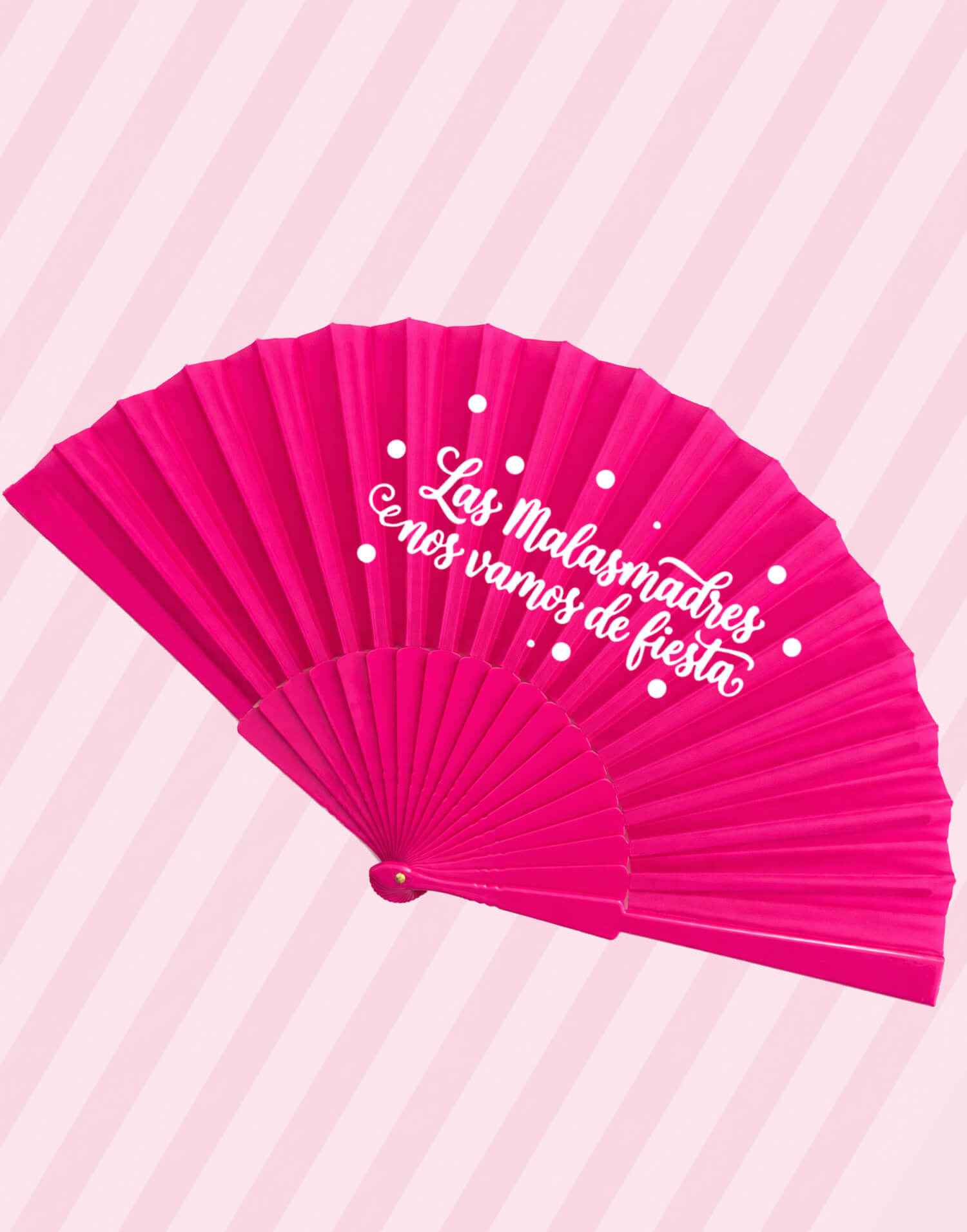 Abanico rosa las Malasmadres nos vamos de fiesta