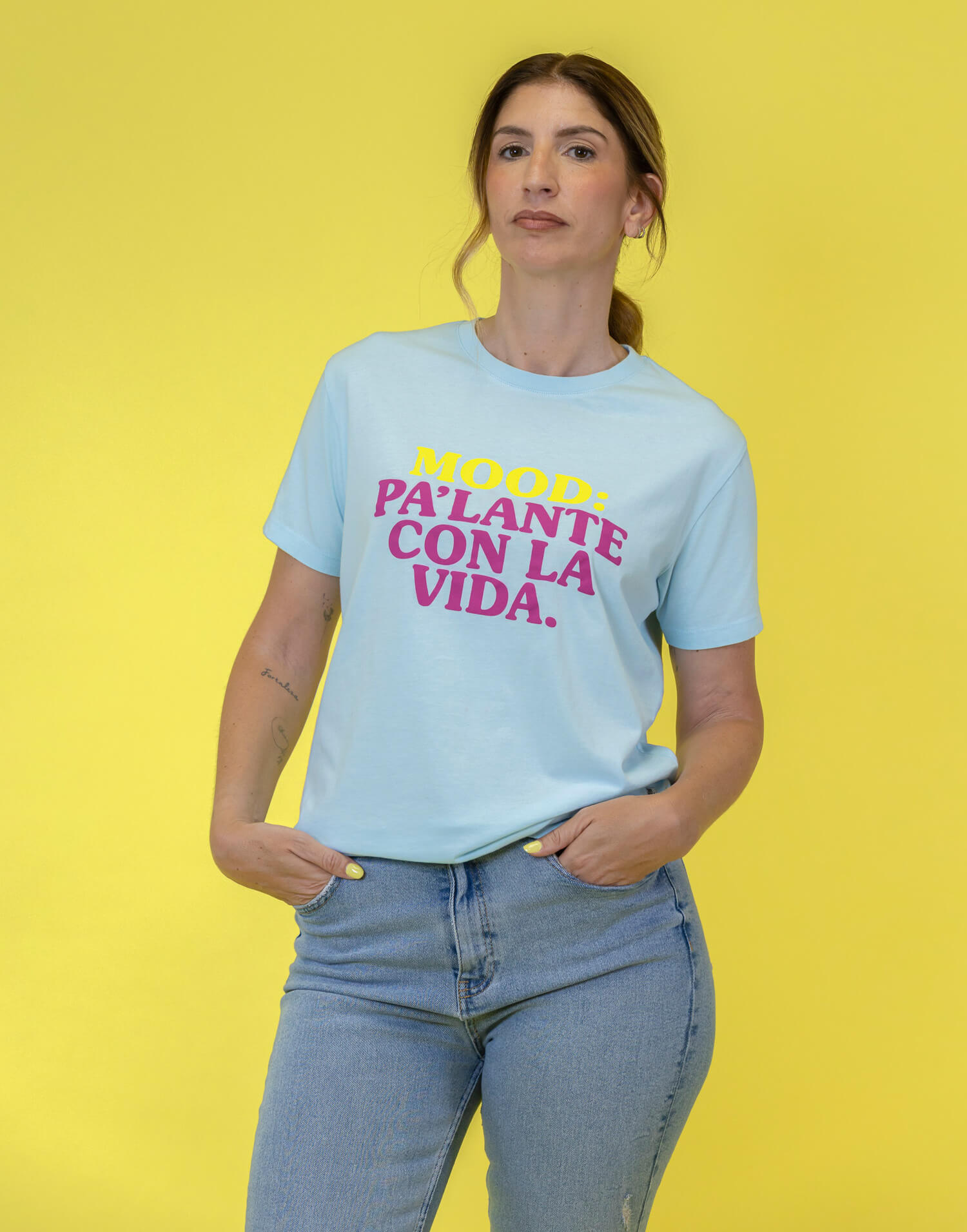 Camiseta azul Pa’lante con la vida