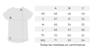 guia de tallas camisetas asociacion yo no renuncio