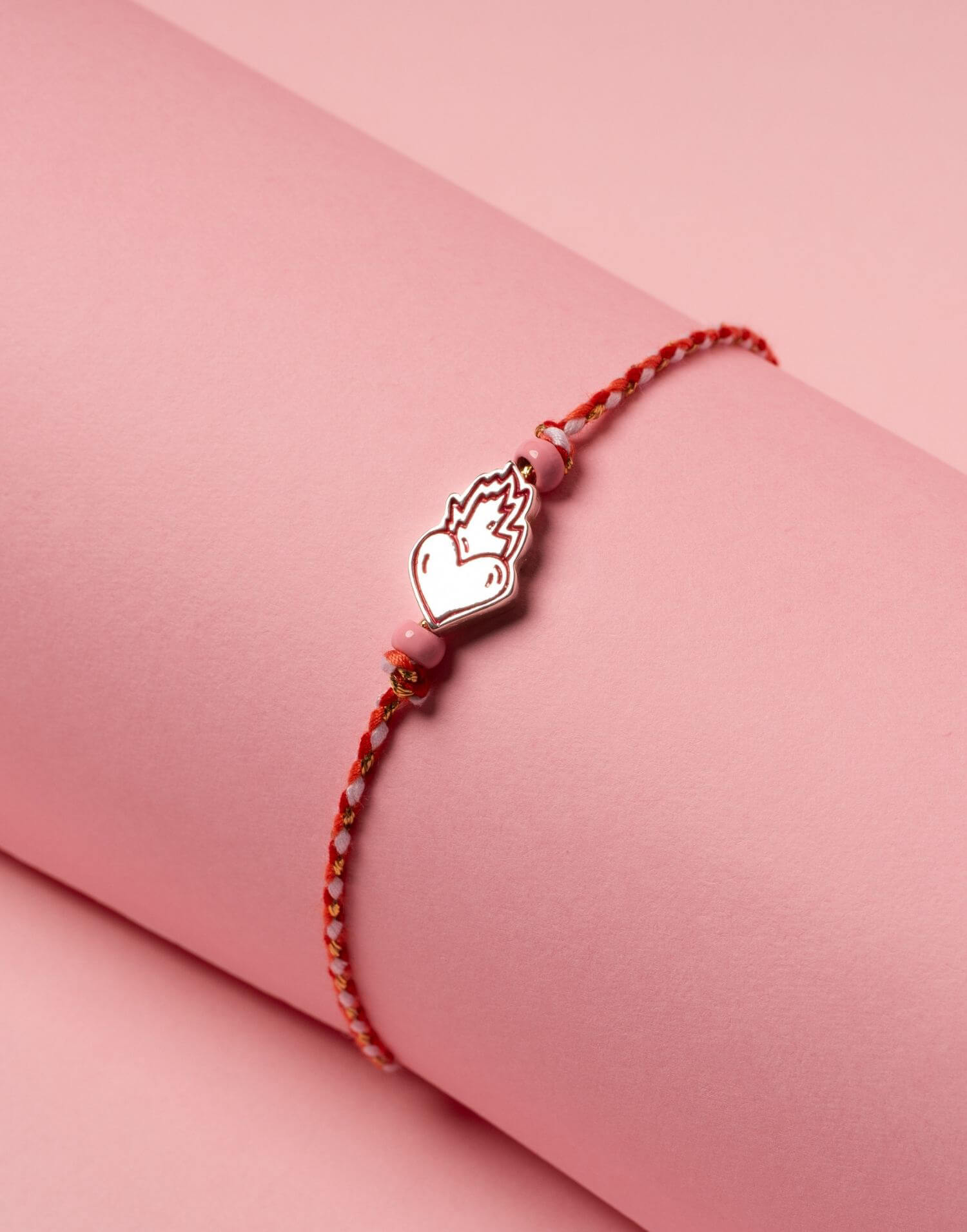 Pulsera icono amor de Malamadre rosa