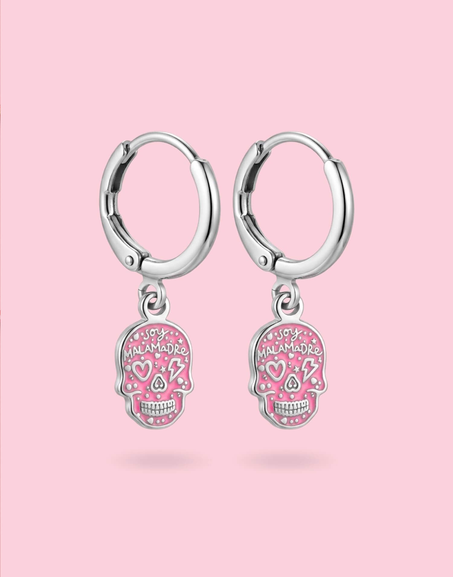 Pendientes rosas calaveras