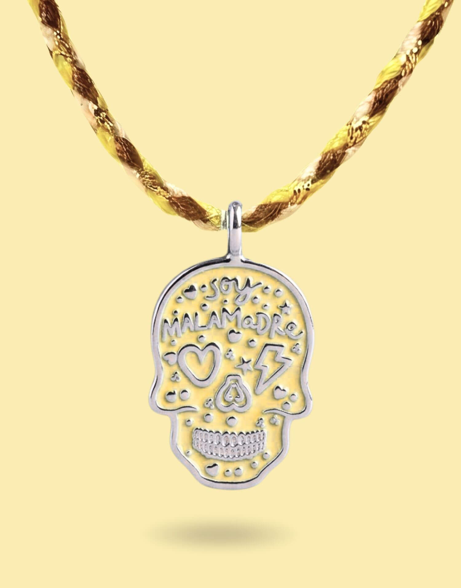 Collar amarillo calavera
