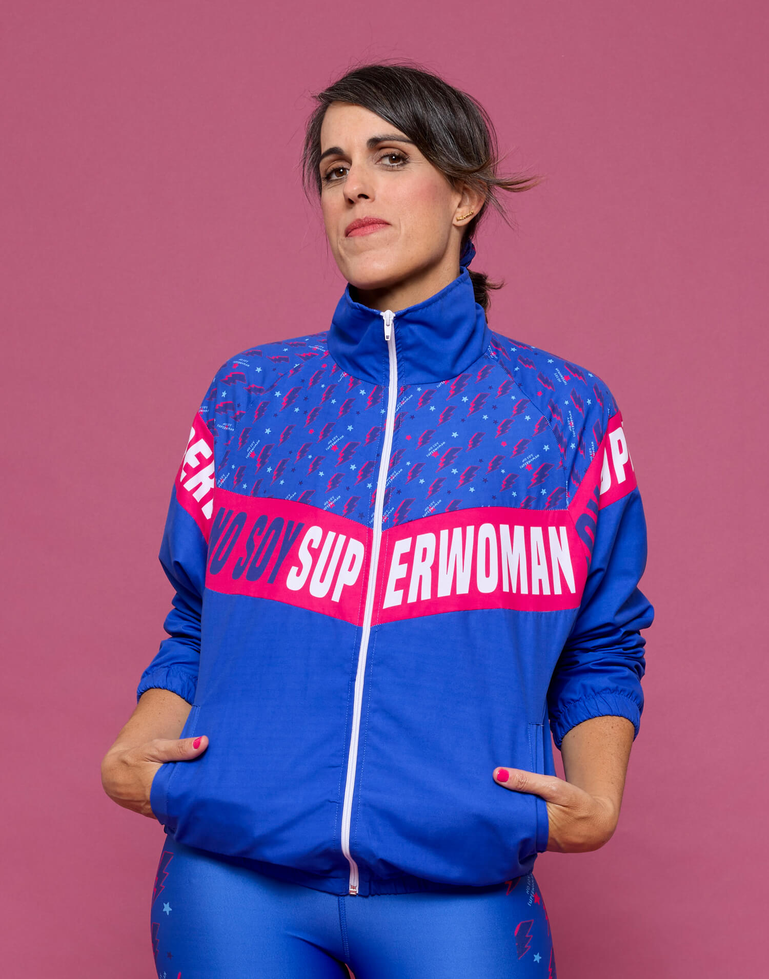 Chaqueta técnica azul no soy superwoman