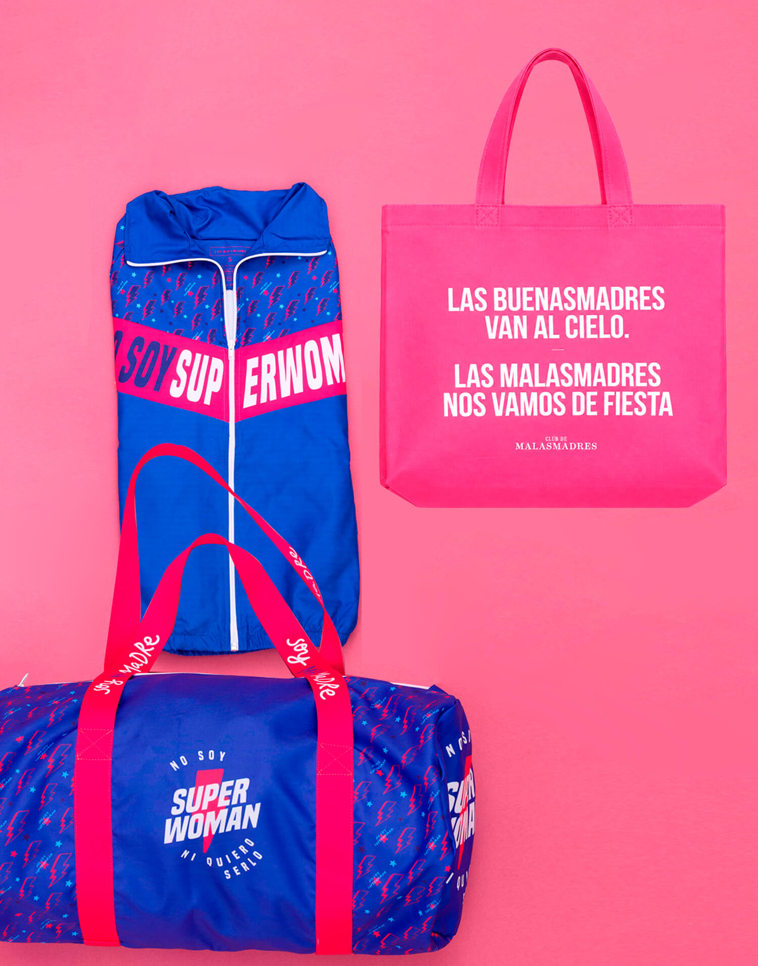 Kit deportivo chaqueta y bolsa no soy superwoman