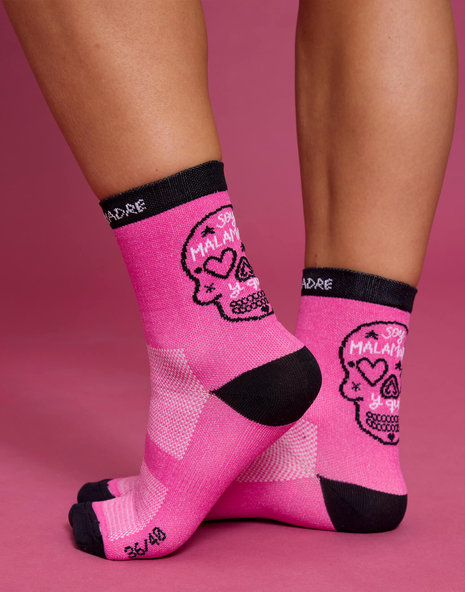 Calcetines técnicos rosas calavera