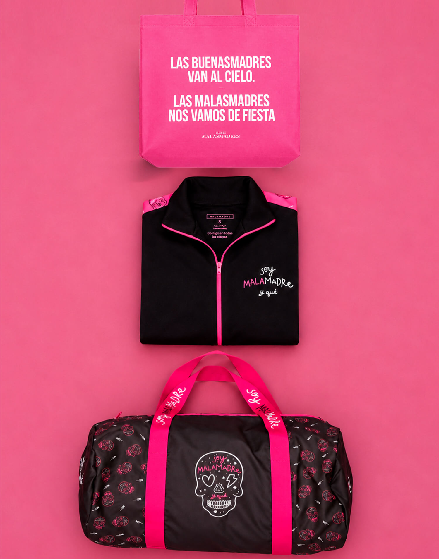 Kit deportivo chaqueta y bolsa calavera